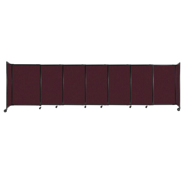 StraightWall Sliding Portable Partition 15'6" x 4' Cranberry Fabric